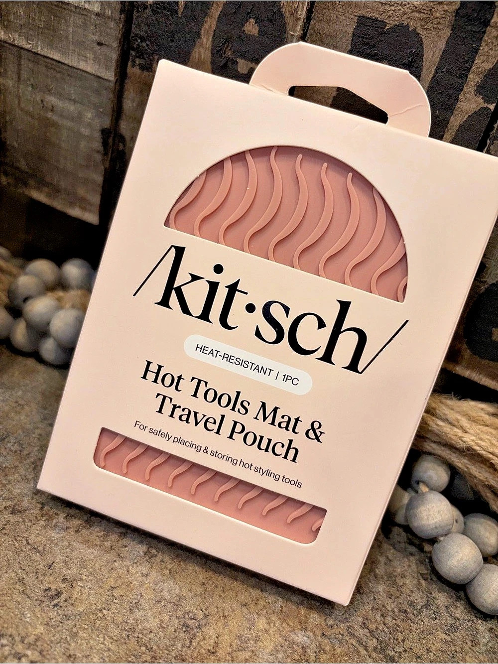 Kitsch Hot Tools Mat & Travel Pouch Heat-Resistant Pink NWT